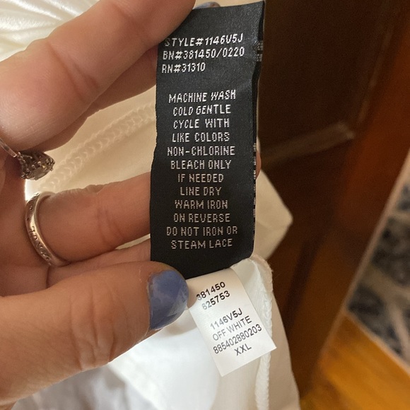 Brand new IZ Byer off white lace & linen hi-low dress with adjustable straps 😍 - Picture 11 of 12